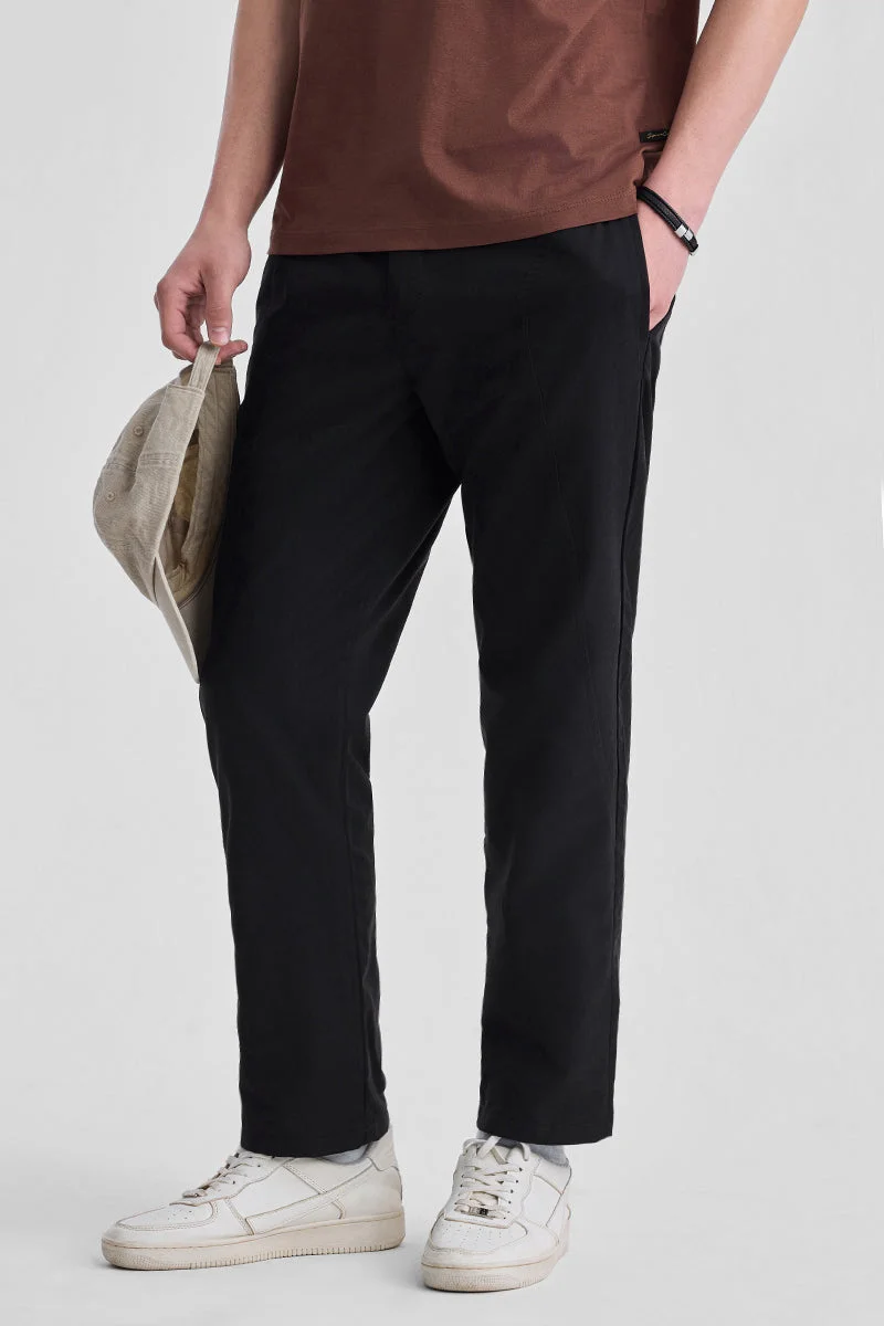 SNITCH Relaxed Fit Black Trousers